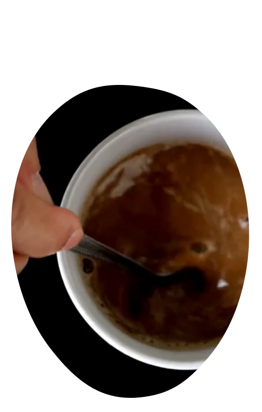 Coffee decorated with lines